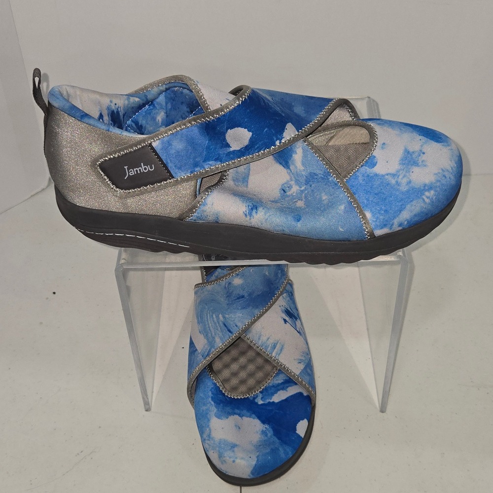 Jambu Mille Vegan Blue Tie Dye Relax Foam Mary Jane Walking Shoes Womens 12W